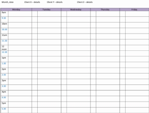 Here's a downloadable copy of my blank timetable 