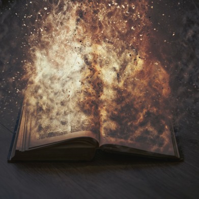burning magic book