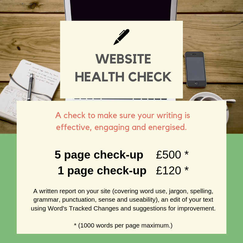 Website health check, edit, proofread, engaging web writing